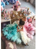 Rainbow Tulle Ruffled Flower Girl Dress First Birthday Dress